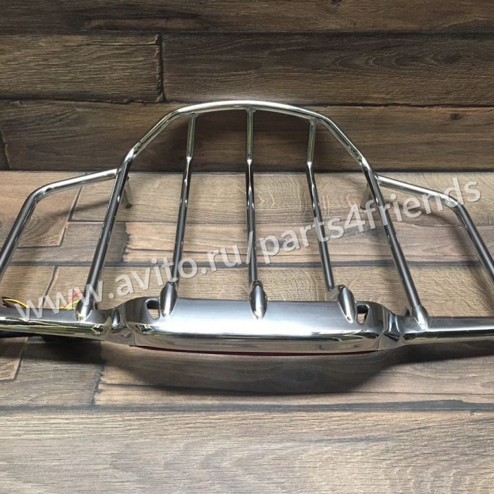 Багажник на турпак со стоп сигналом chrome/red 94-13