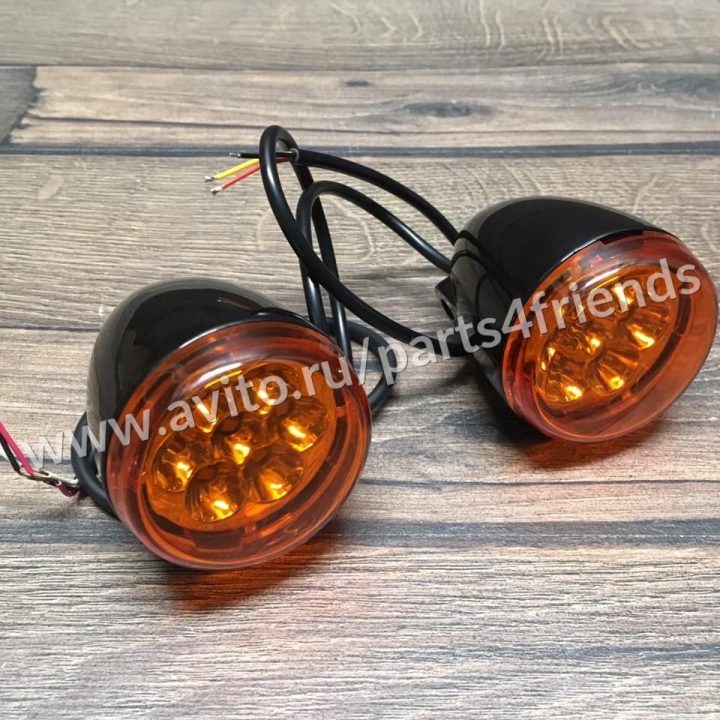 Поворотники Harley Davidson black 3 wire