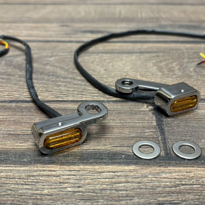 Поворотники на руль Sportster chrome/yellow